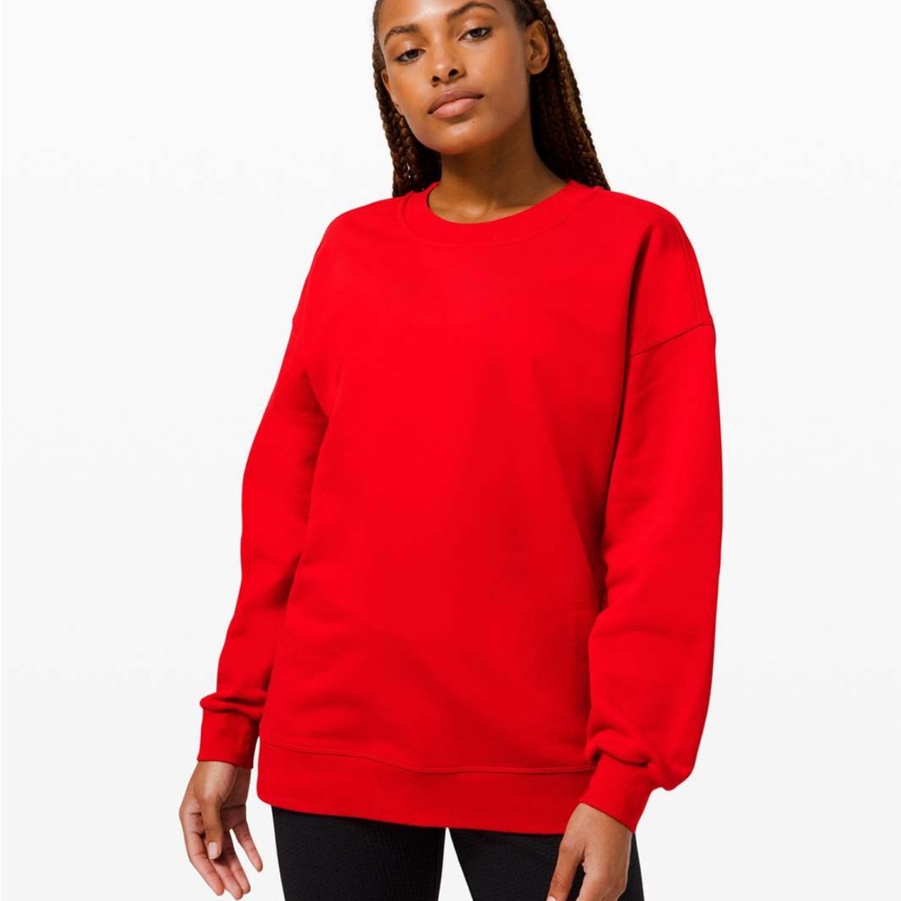 lululemon athletica Red Crew Neck Sweater